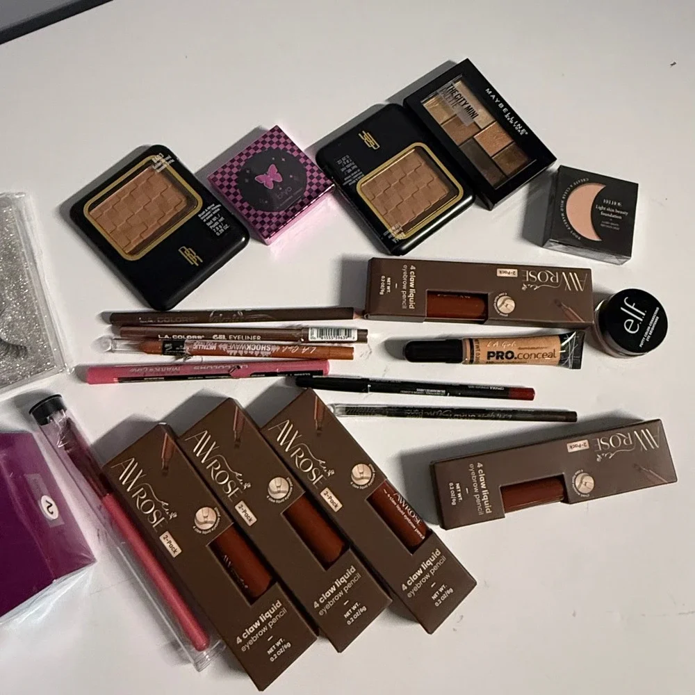 Makeup Bundle Maybelline Black Radiance AW Rose ELF LA Colors 20+pc Lot NEW